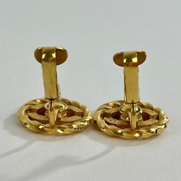 Chanel CC Rhinestone Clip on Earrings in Gold - Picture 10 of 14